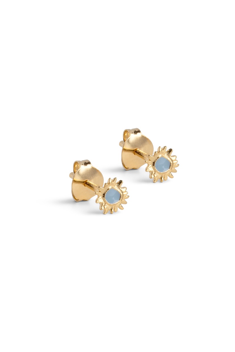 Enamel øreringe Studs Mini Sunshine Steel Blue