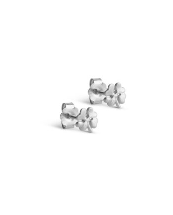 Enamel øreringe Studs Organic Clover Mini Silver