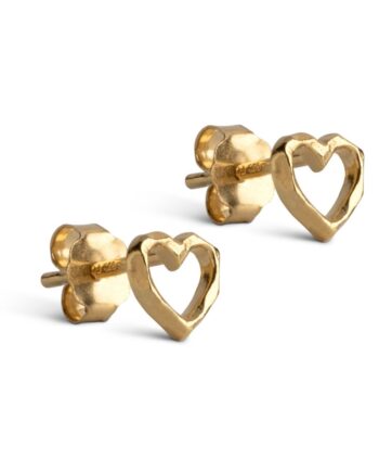 Enamel øreringe Studs Organic Heart Gold