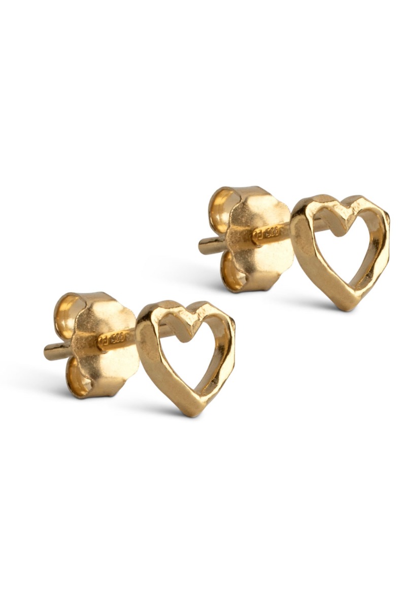 Enamel øreringe Studs Organic Heart Gold