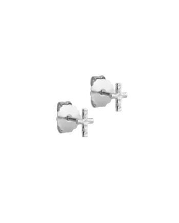 Enamel øreringe Studs Protective Cross Silver