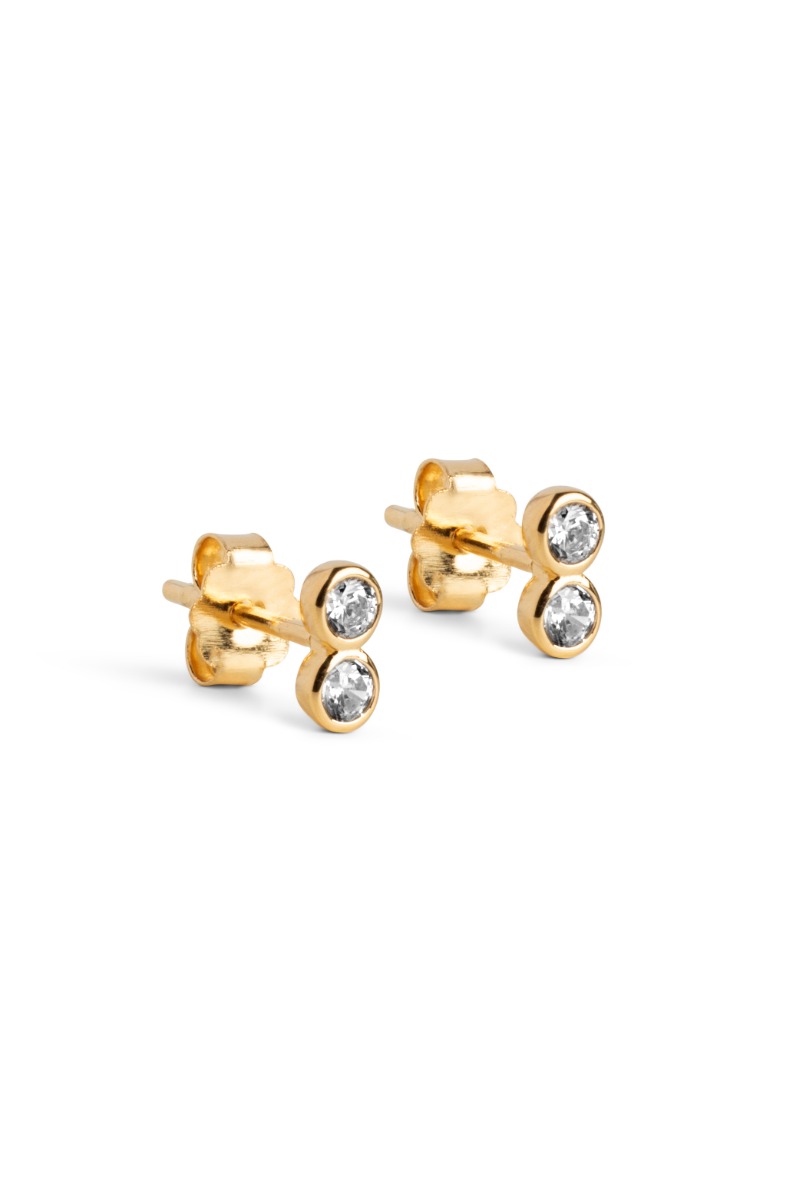 Enamel øreringe Twin Cz Clear Cz