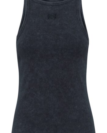 Gestuz Top Drew Washed Logo Tank Grey Washed