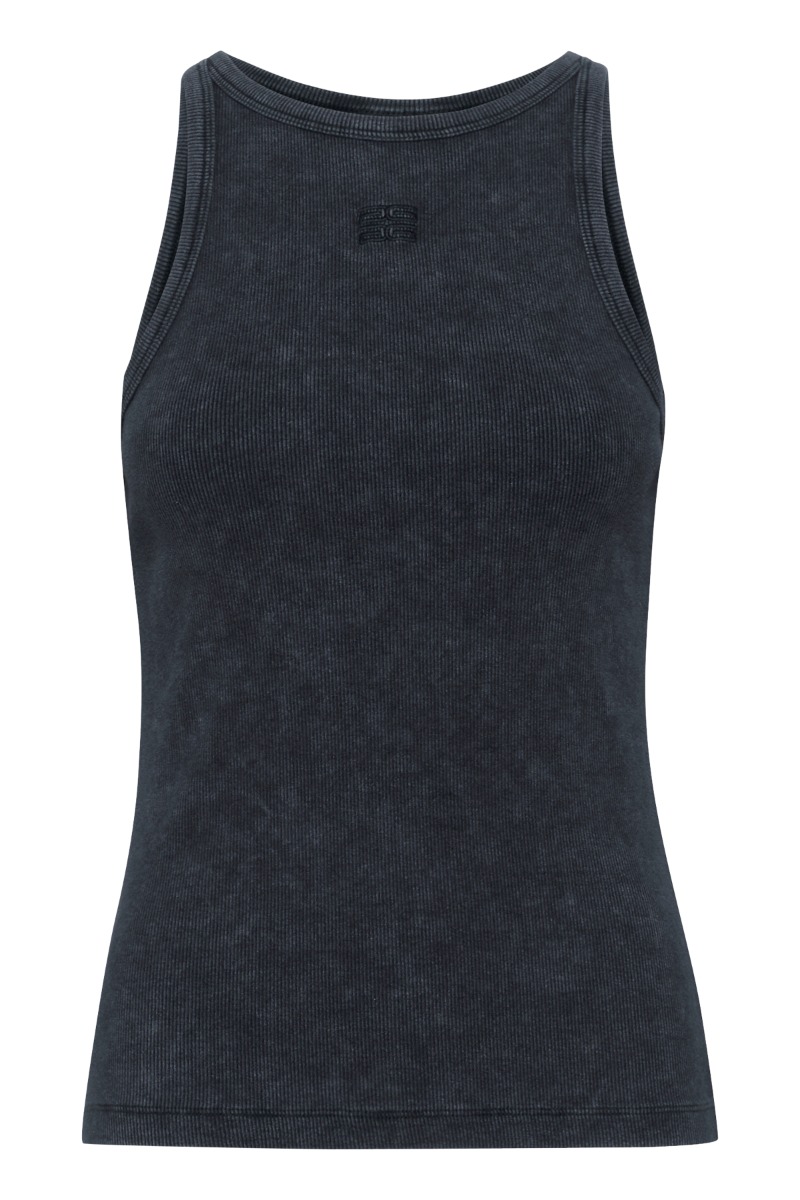 Gestuz Top Drew Washed Logo Tank Grey Washed