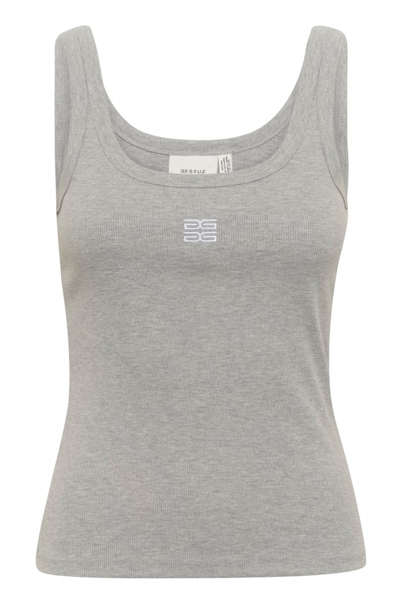 Gestuz Top Gzdrew Mel Logo Top Grey Mélange