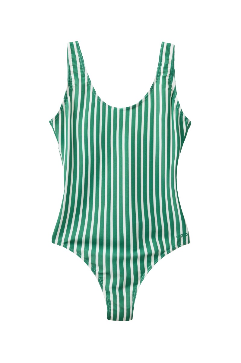H2o Badedragt Stripe Swim Suit Posy Green