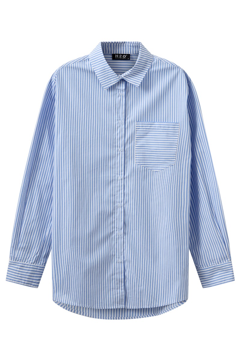 H2o Skjorte Rønne Essential Pajamas Shirt Blue White Stripe