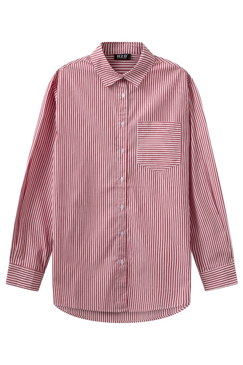 H2o Skjorte Rønne Essential Pajamas Shirt Red White