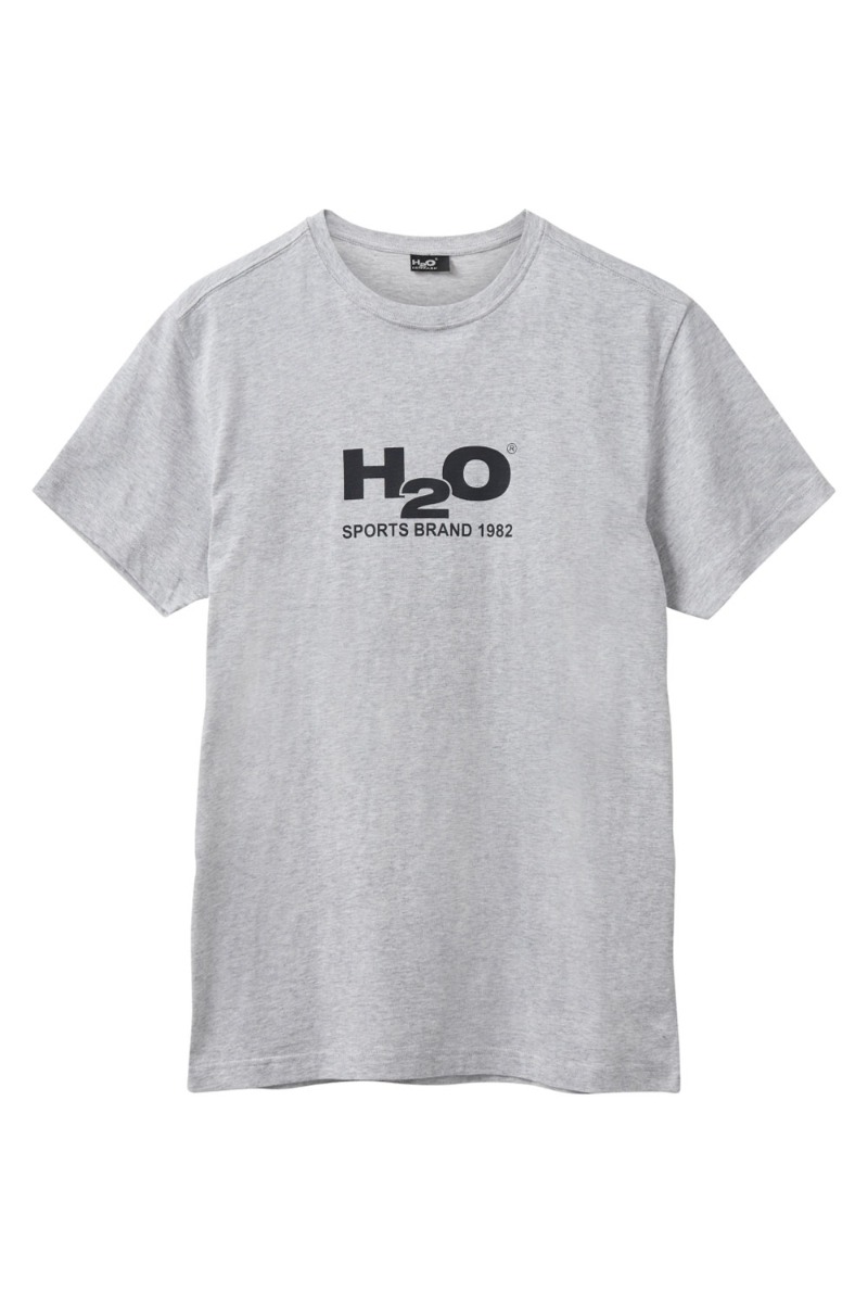 H2o -shirt Logo Tee Lt Grey Mel Black