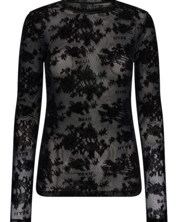 Hype The Detail Bluse Lace Blouse Sort