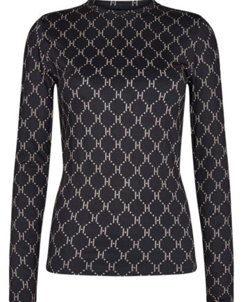 Hype The Detail Bluse Printed Blouse Black Beige