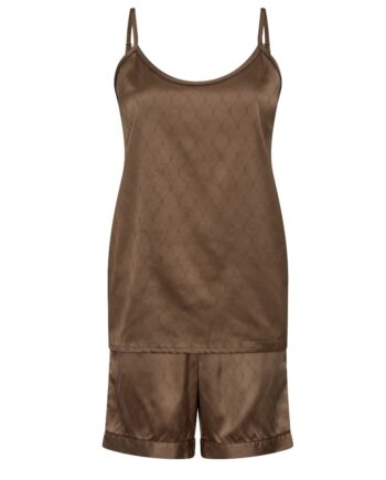 Hype The Detail Nattøj Satin Short Set Brun