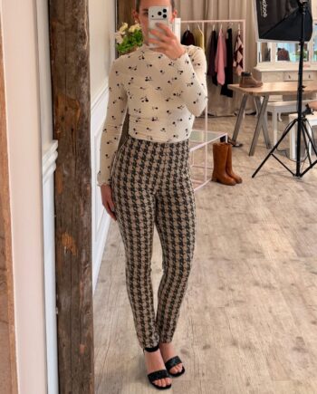 Ichi Bukser Kate Houndstooth Pa Doeskin Houndstooth