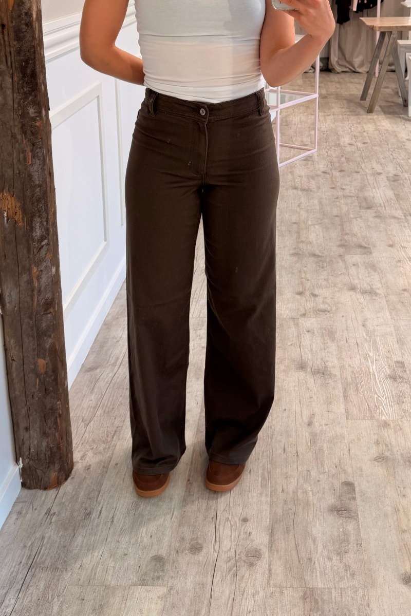 Jdy Bukser Iris Hw Wide Pant Coffee Bean