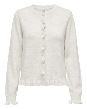 Jdy Cardigan Letty     On Frill Cardigan Cloud Dancer Melange
