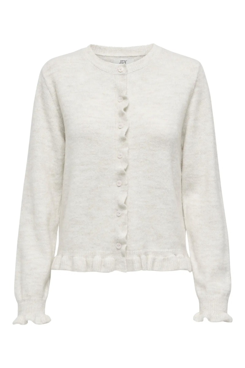 Jdy Cardigan Letty On Frill Cardigan Cloud Dancer Melange