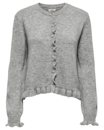 Jdy Cardigan Letty     On Frill Cardigan Light Grey Melange