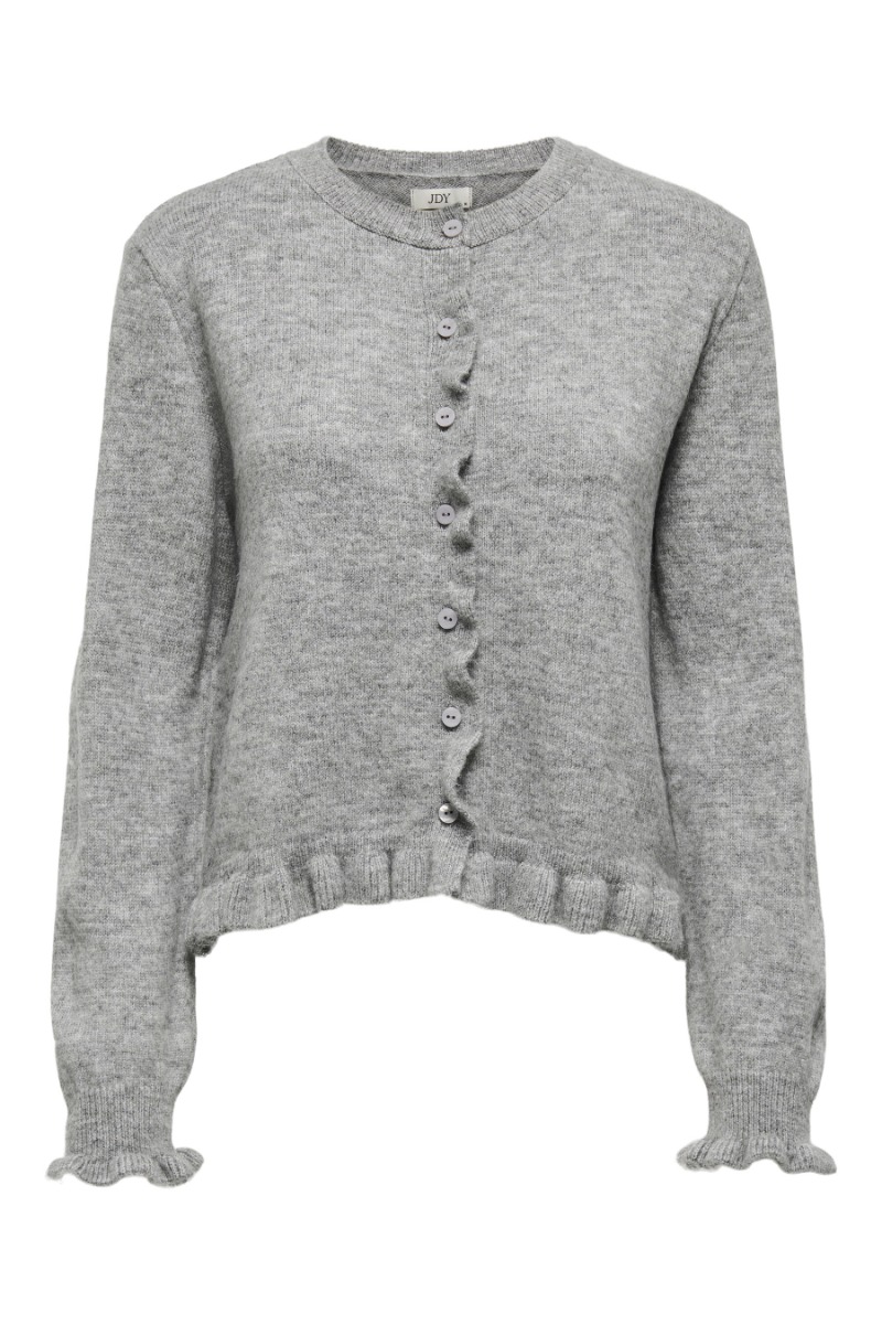 Jdy Cardigan Letty On Frill Cardigan Light Grey Melange