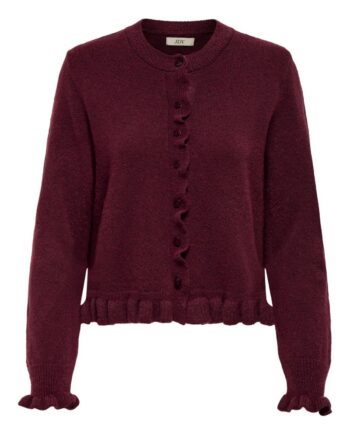 Jdy Cardigan Letty     On Frill Cardigan Maroon Banner Melange