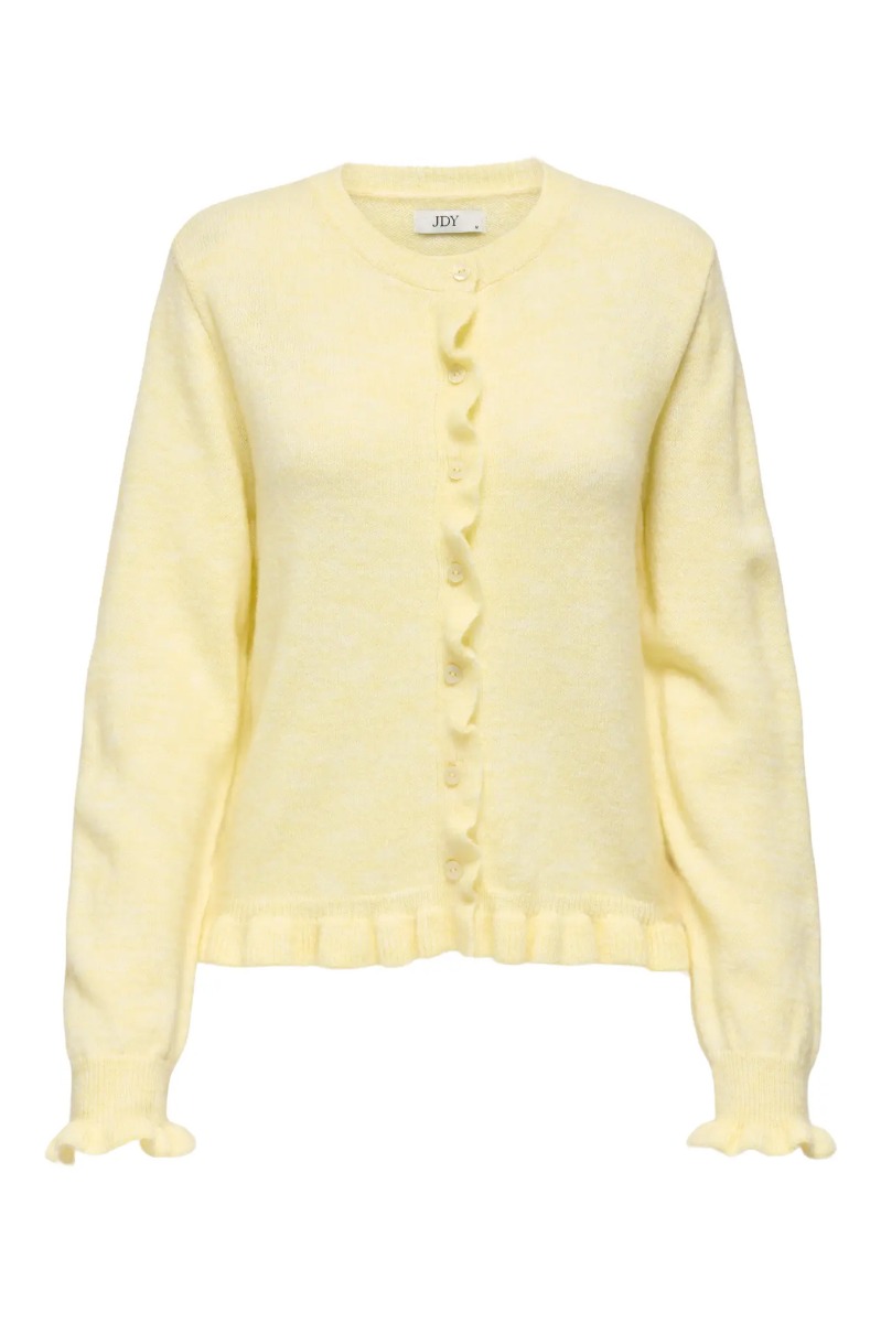 Jdy Cardigan Letty On Frill Cardigan Pastel Yellow Melange