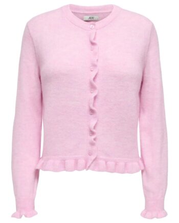 Jdy Cardigan Letty     On Frill Cardigan Pink Lady Melange