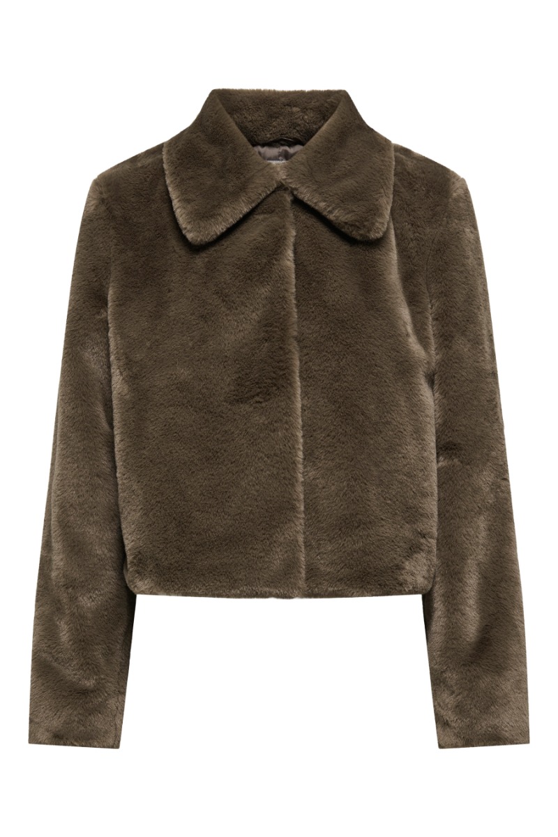 Jdy Jakke Macy Life Faux Fur Jakke Teak
