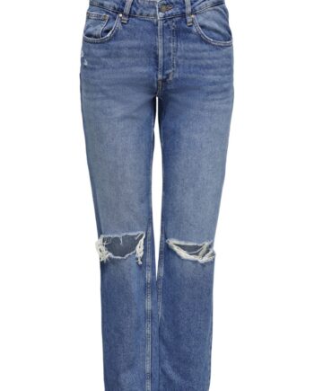 Jdy Jeans Bine Life Girlfriend Straight Medium Blue Denim