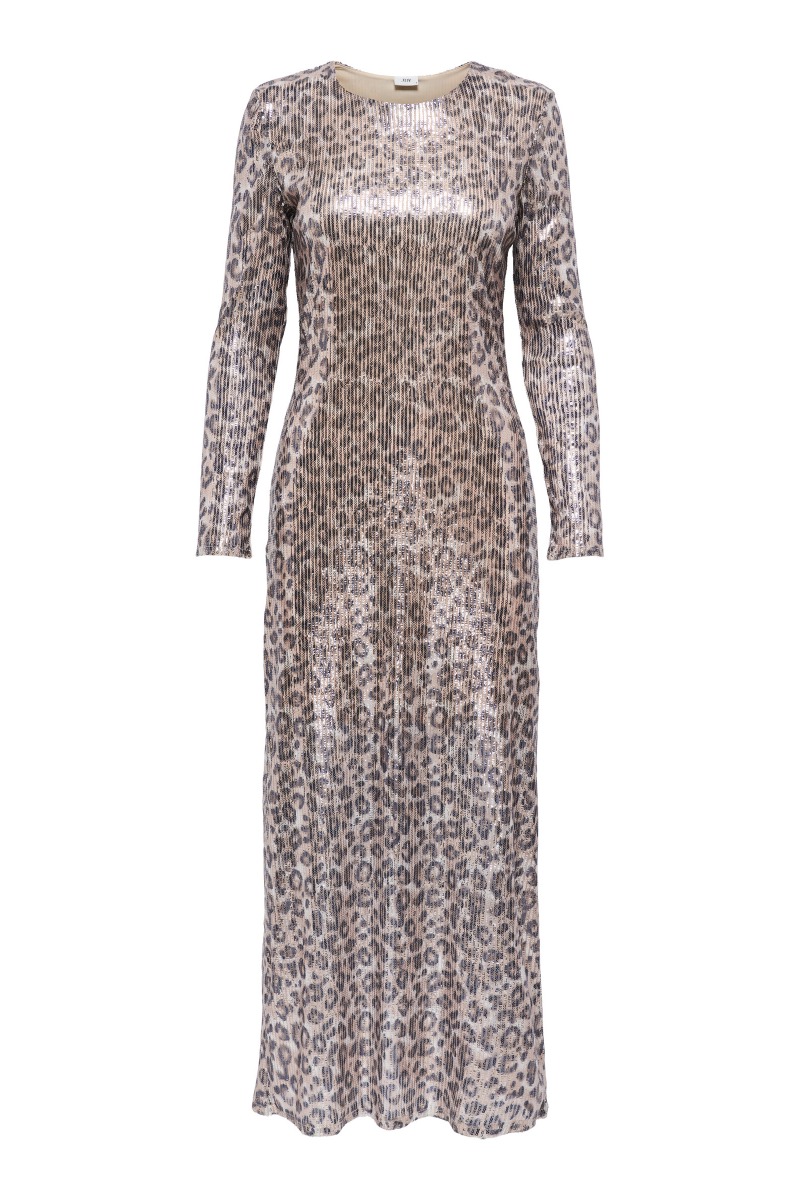 Jdy Kjole Leona Sequin Long Dress Brown Rice