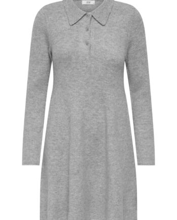 Jdy Kjole Rosemary Life     Collar Dress Light Grey Melange