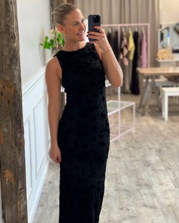 Jdy Kjole Ruby     Rouching Flock Dress Black Big Flower