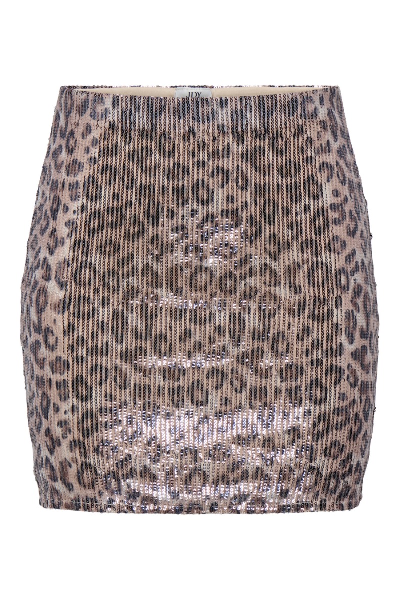 Jdy Nederdel Leona Sequins Mini Skirt Brown Rice