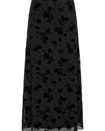 Jdy Nederdele Jdy Ruby Mesh Midi Flock Skirt Black Big Flower