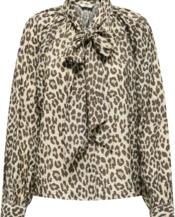 Jdy Skjorte Beatrice Life     Bow Shirt Birch Brown Leo