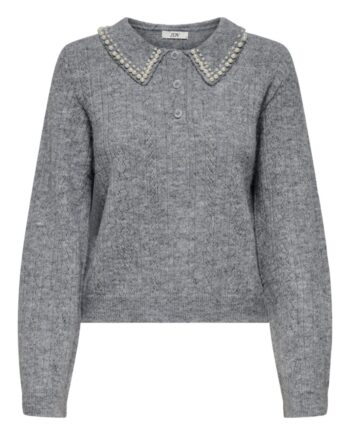 Jdy Strik April Life     Pearl Collar Medium Grey Melange