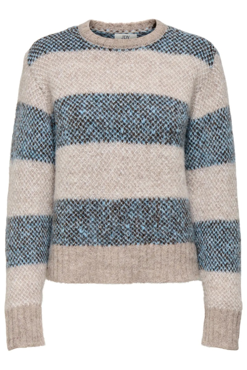 Jdy Strik Zoey Life -neck Jacq Taupe Gray Surf The Web
