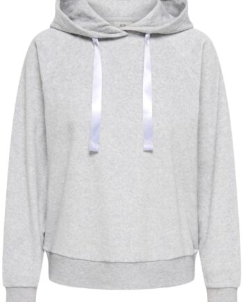 Jdy Sweat Vida     Velvet Hoodie Top Light Grey Melange