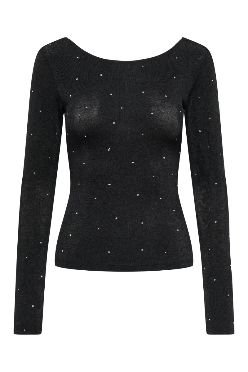 Jdy Top Prime Deep Back Top Black