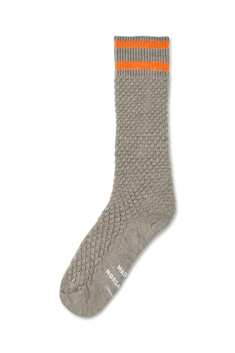 Mads Nørgaard Strømper Woolen Bubble Socks Silver Birch Melange