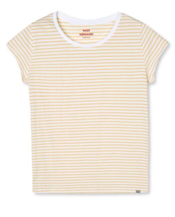Mads Nørgaard  -shirt Fine Jersey Stripe Teasy Tee Fav Brilliant White Straw