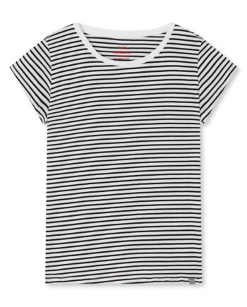 Mads Nørgaard  -shirt Fine Jersey Stripe Teasy Tee Fav White Black