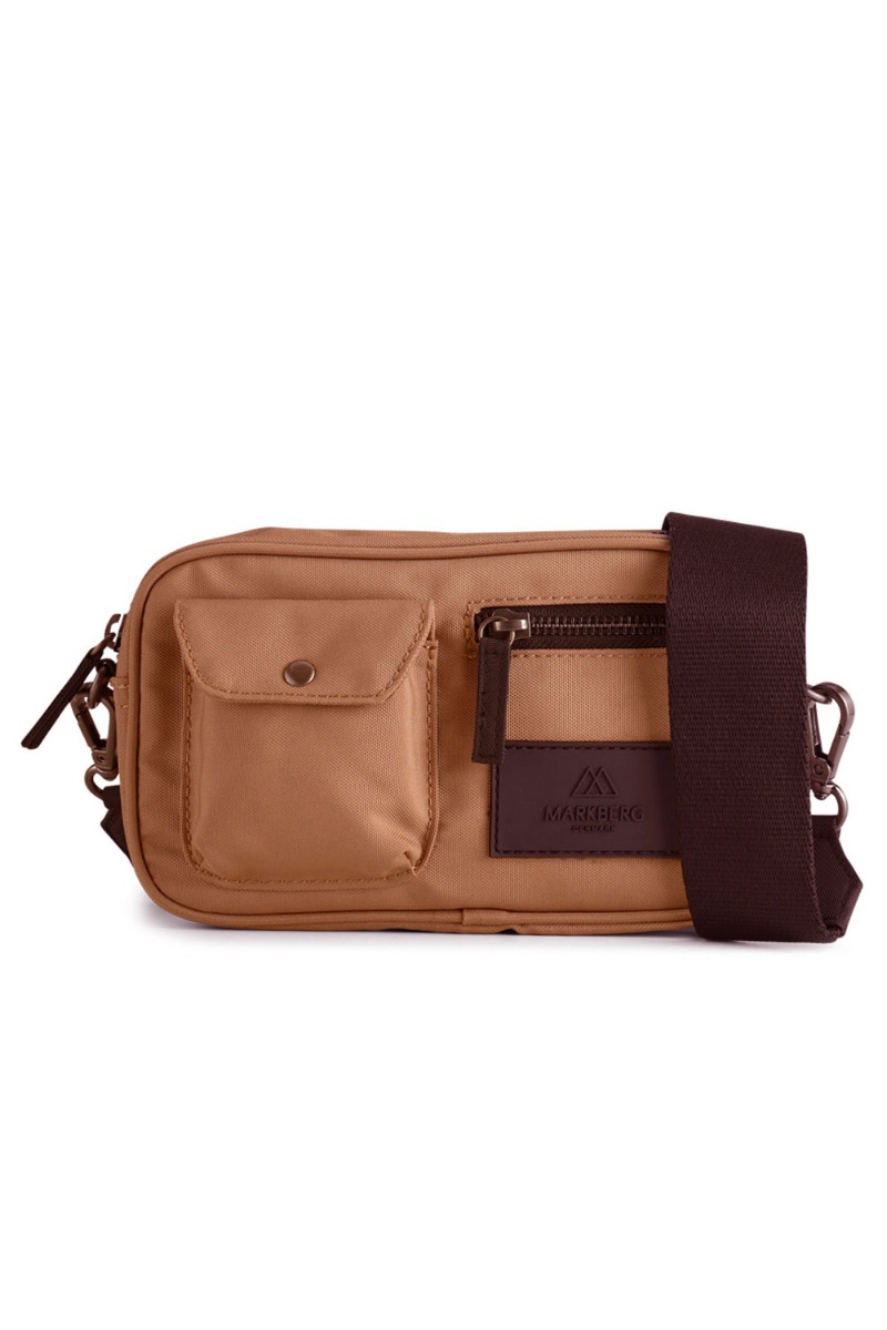 Markberg Taske Darla Small Cross Recycle Light Caramel Black