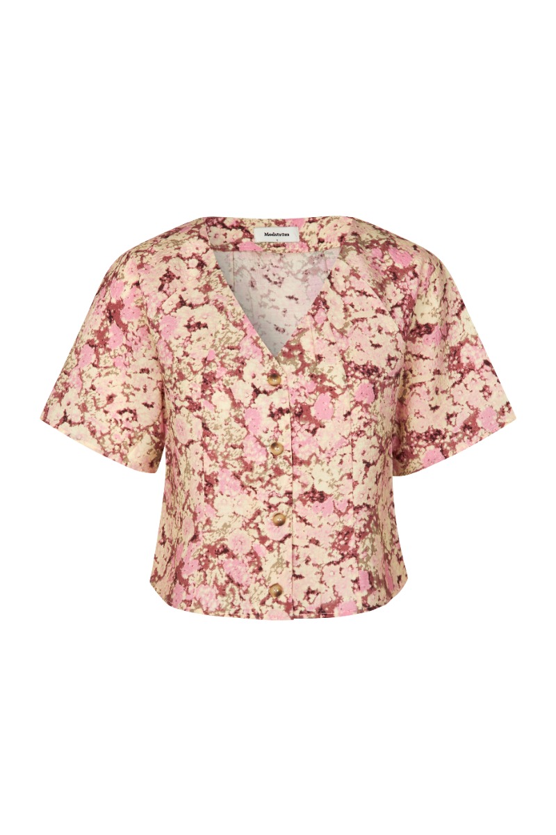 Modström Top Melia Print Top Pink Blossom