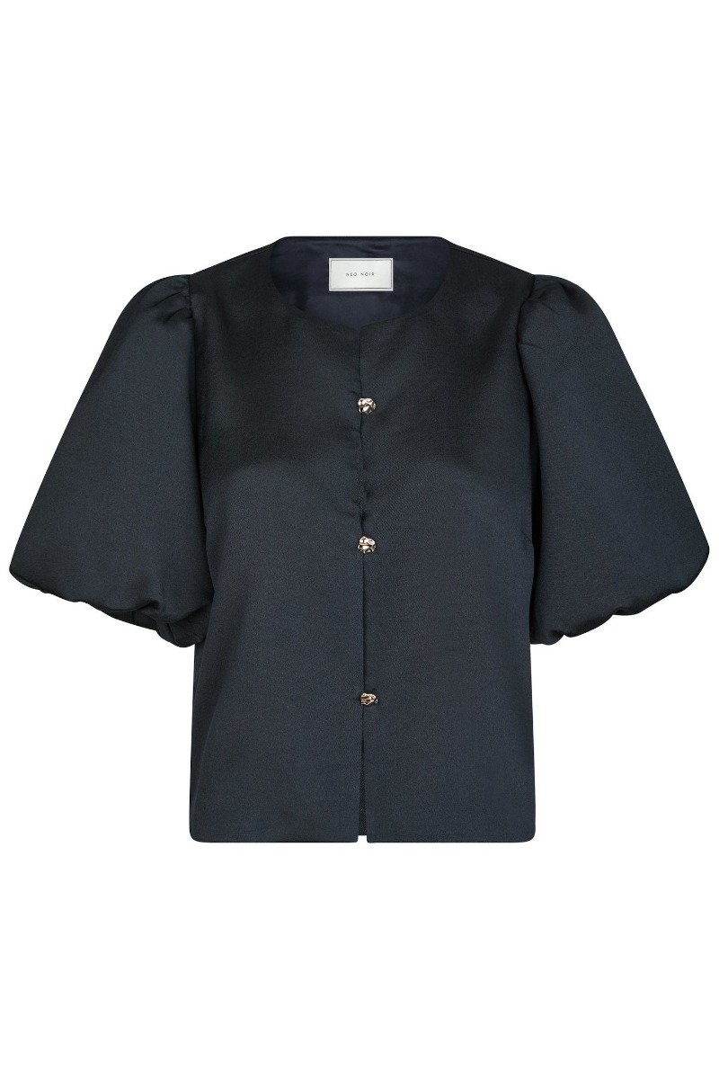 Neo Noir Bluse Aisa Dull Satin Blouse Navy