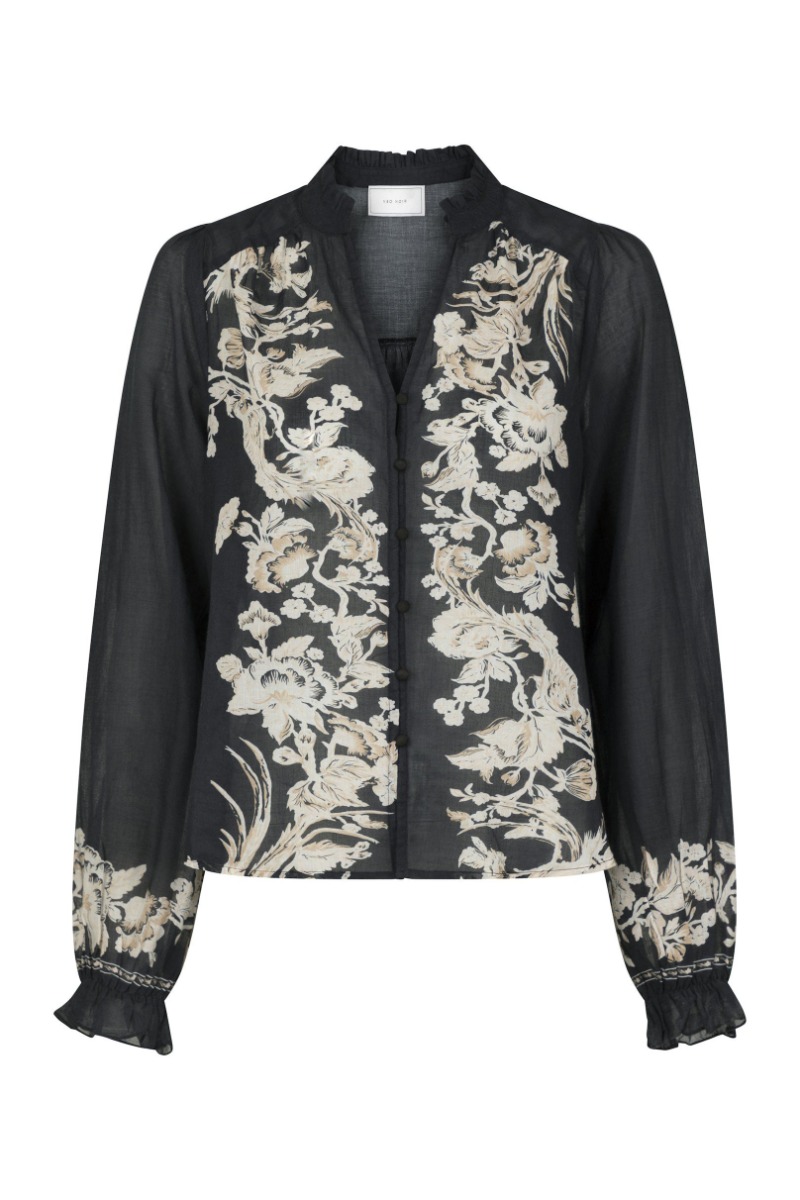 Neo Noir Bluse Brise Printed Voile Blouse Navy