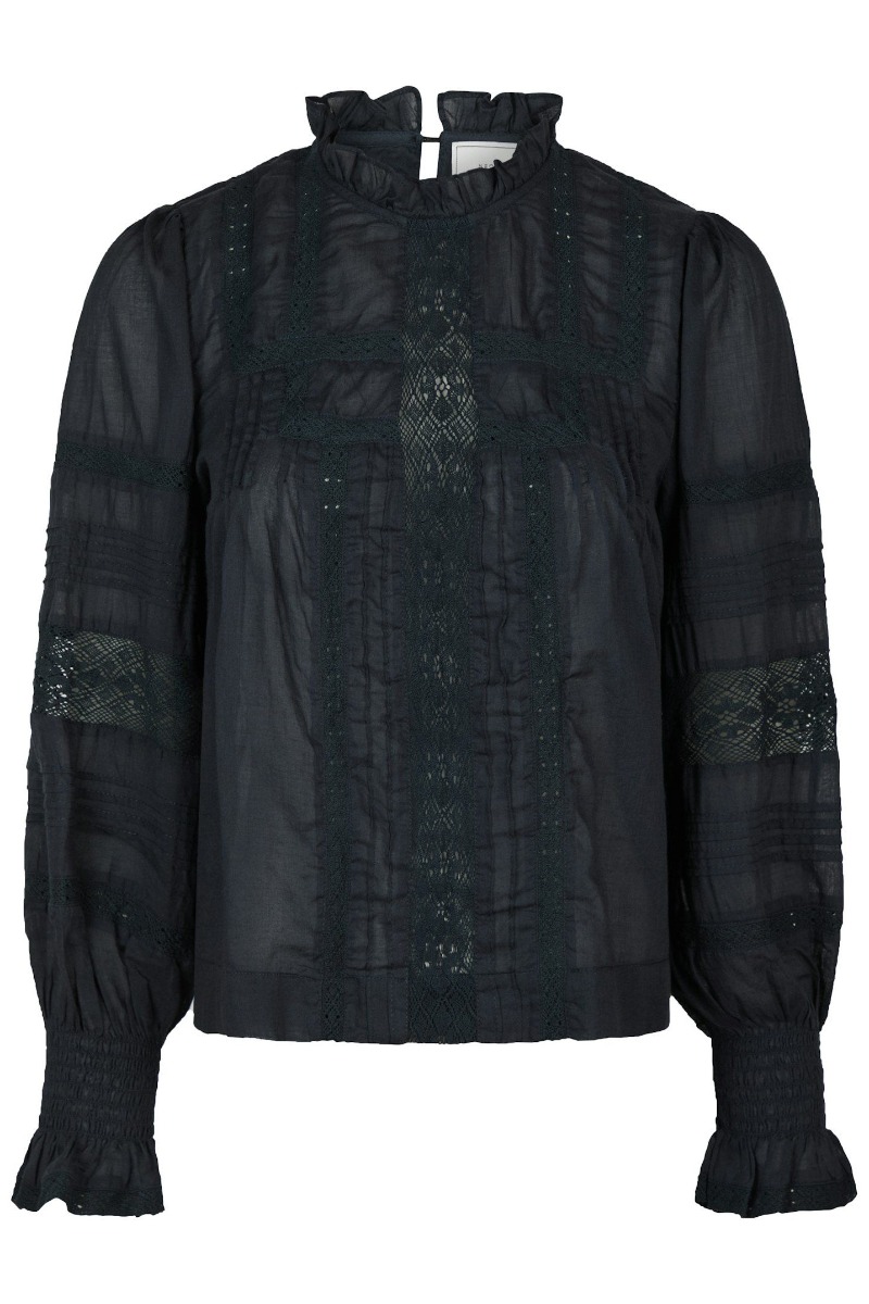 Neo Noir Bluse Ebba Voile Blouse Navy