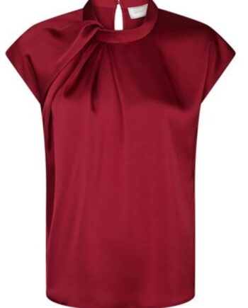 Neo Noir Bluse Fleur Drapy Satin Blouse Wine