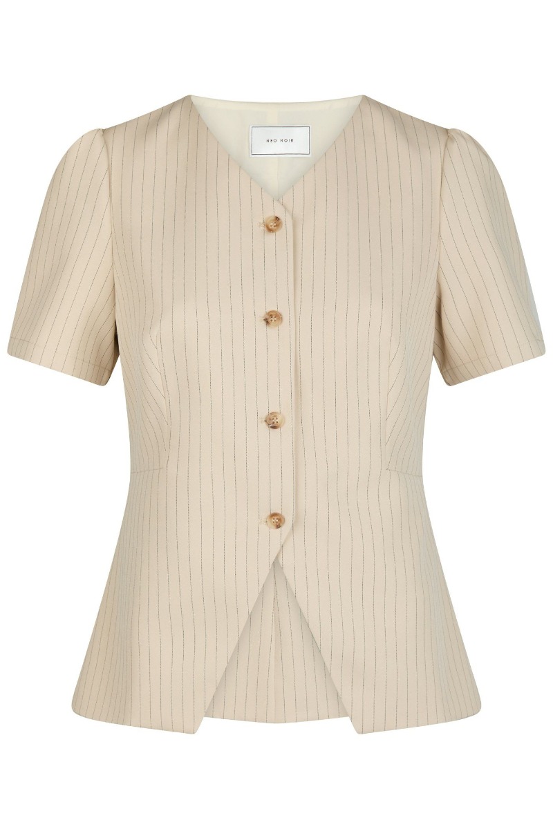 Neo Noir Bluse Jules Pinstriped Blouse Sand