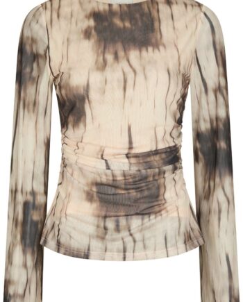 Neo Noir Bluse Lenida Faded Mesh Blouse Dusty Brown