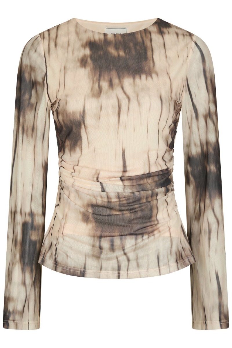 Neo Noir Bluse Lenida Faded Mesh Blouse Dusty Brown
