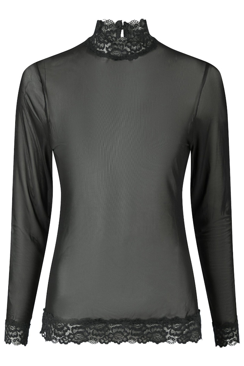 Neo Noir Bluse Liza Mesh Lace Blouse Black